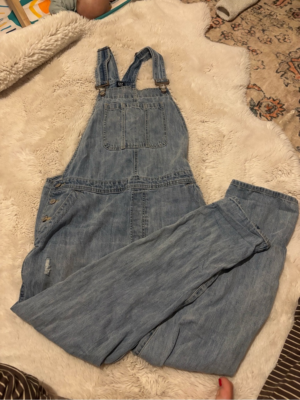 GAP Overalls Style is Lightly Distressed, Relaxed Fit